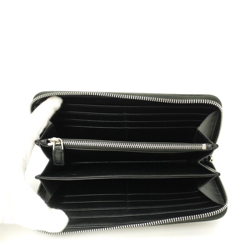 PRADA/サフィアーノラウンドファスナー長財布/ブラック/2ML317//236/Aランク/69