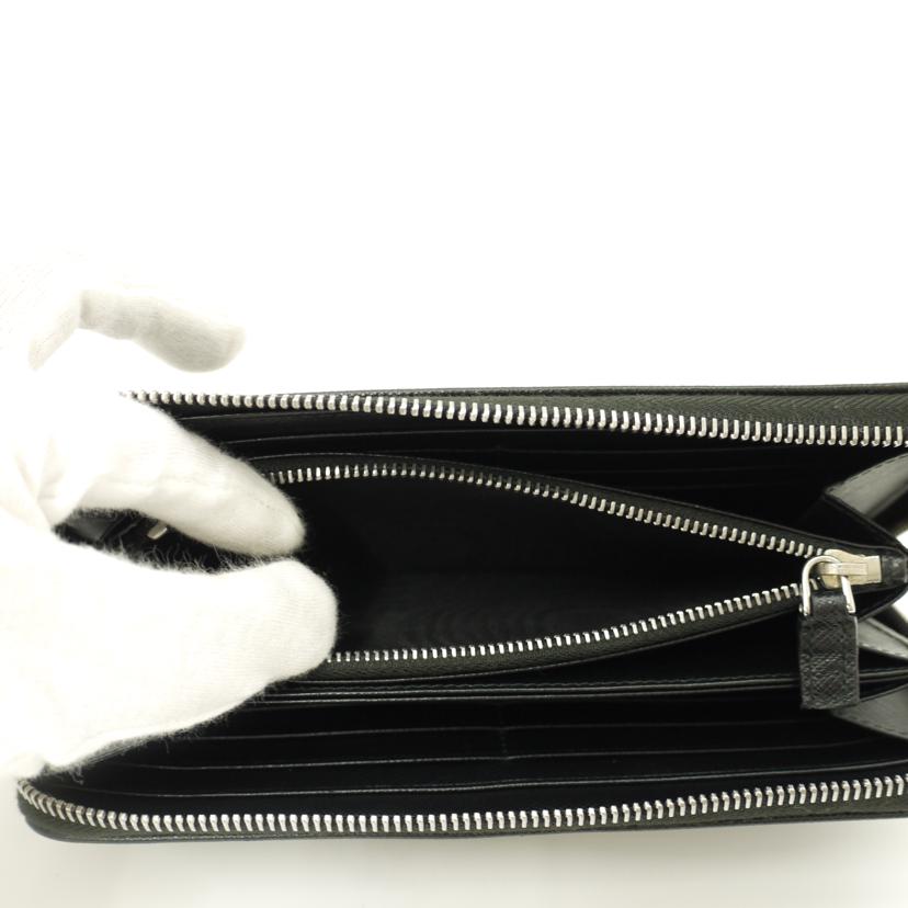 PRADA/サフィアーノラウンドファスナー長財布/ブラック/2ML317//236/Aランク/69