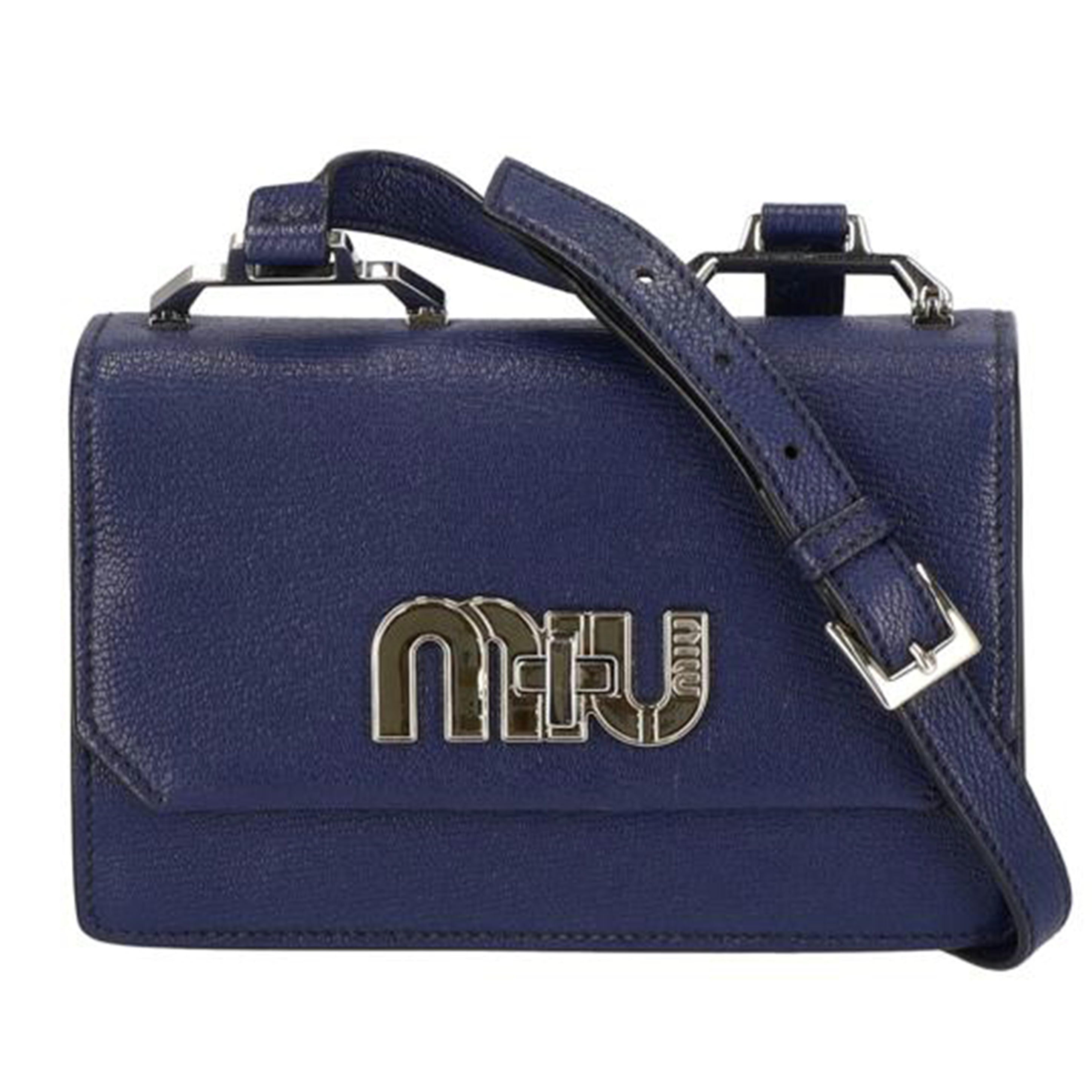 miu miu ミュウミュウ/ミュウロゴマドラスショルダーバッグ/5BH087//117/ABランク/77