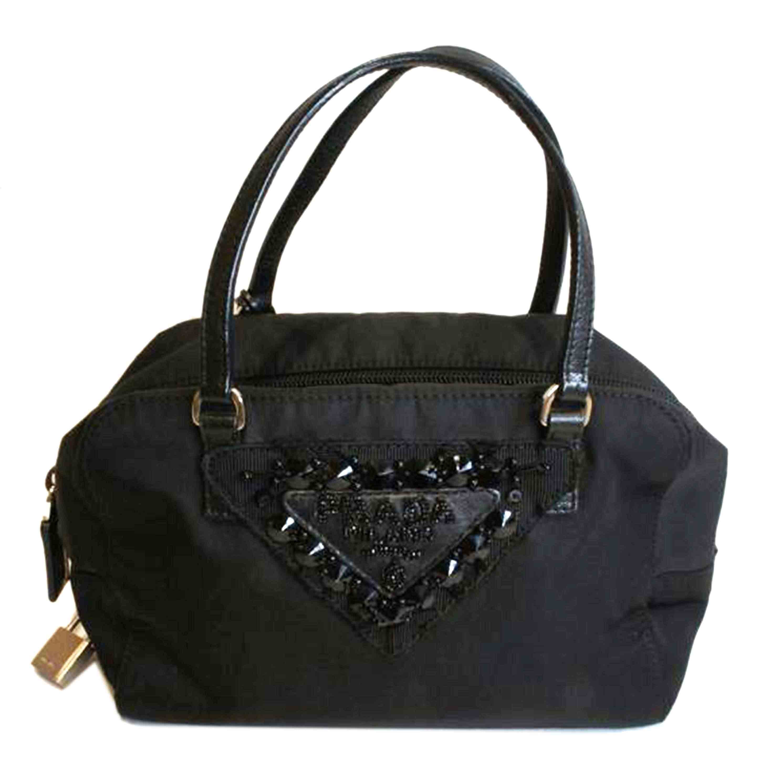 PRADA プラダ/EVENING TRIANGL ビジューナイロンミニハンド/BN1145//31/Aランク/92