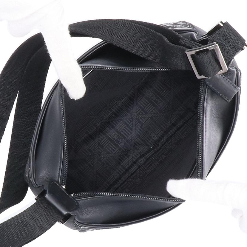 INDEN 印伝屋/レザーショルダーバッグ/ブラック//Aランク/18