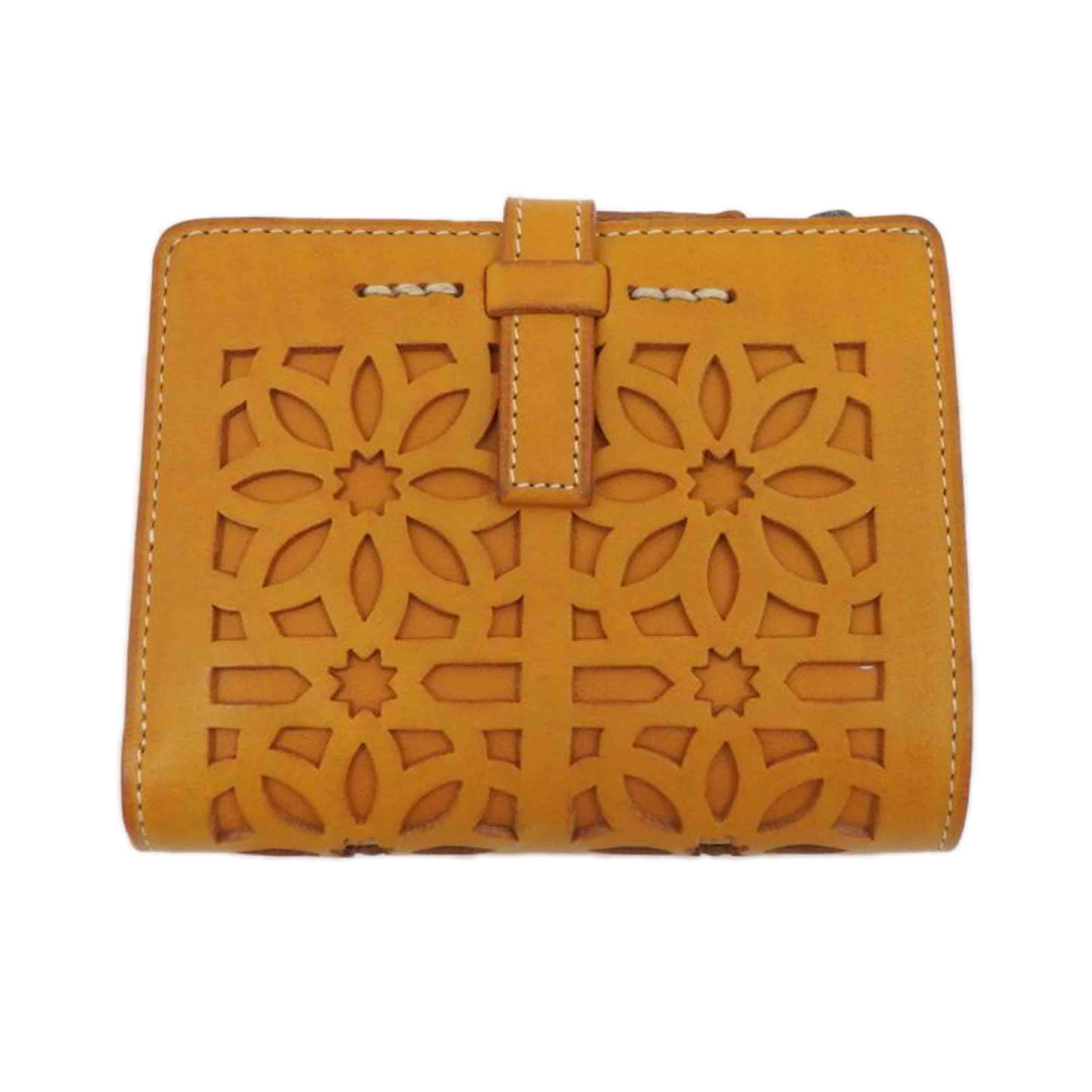 genten ゲンテン/カットワークレザー二つ折り財布//ABランク/77