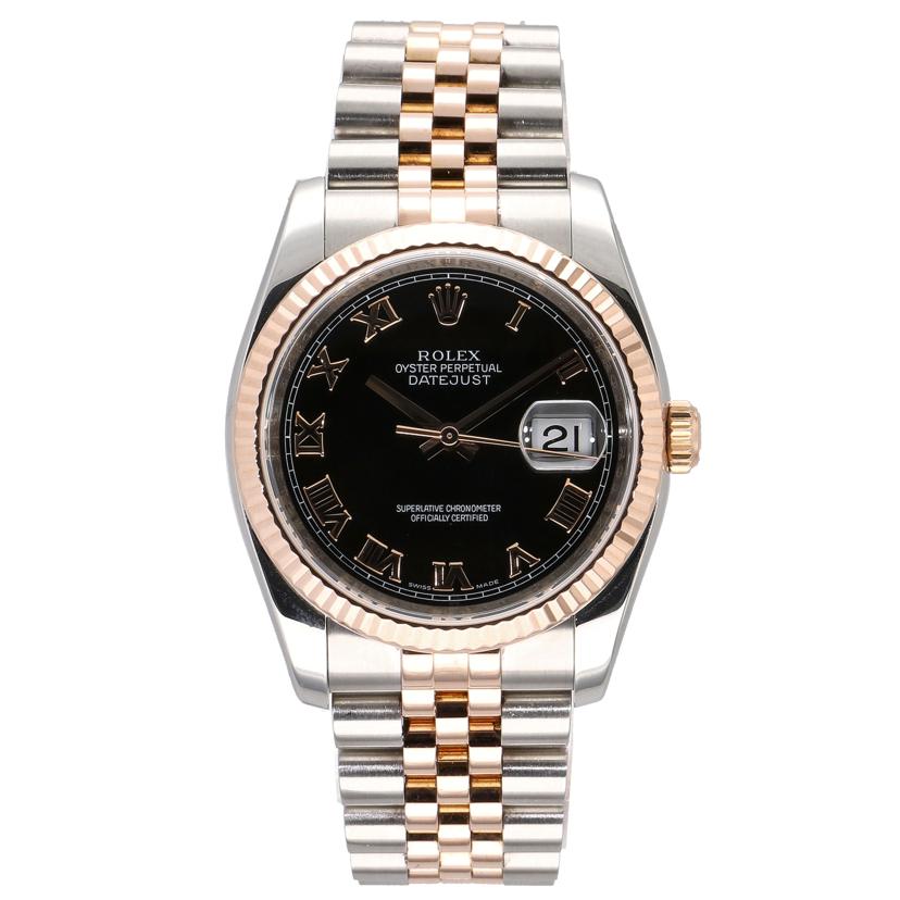 ROLEX ロレックス/デイトジャスト/黒文字盤/SS×PG/116231//D28****/Aランク/75