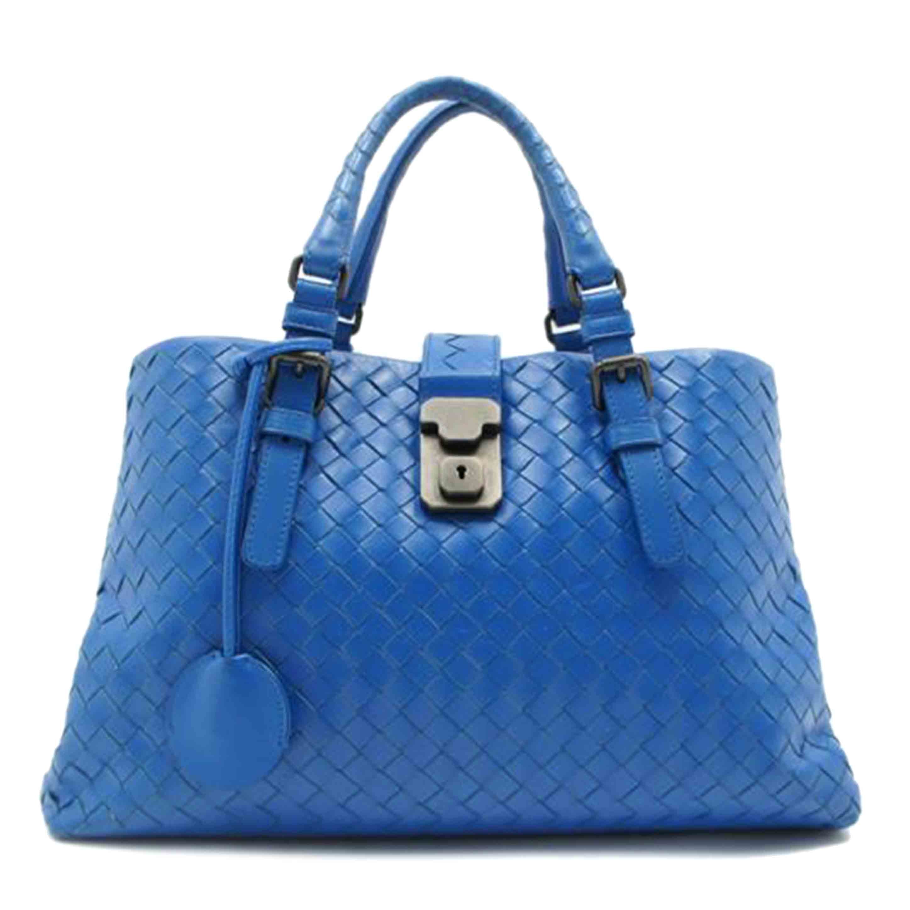 BOTTEGA VENETA ボッテガヴェネタ/イントレチャートレザーハンドバック/ブルー//ABランク/75