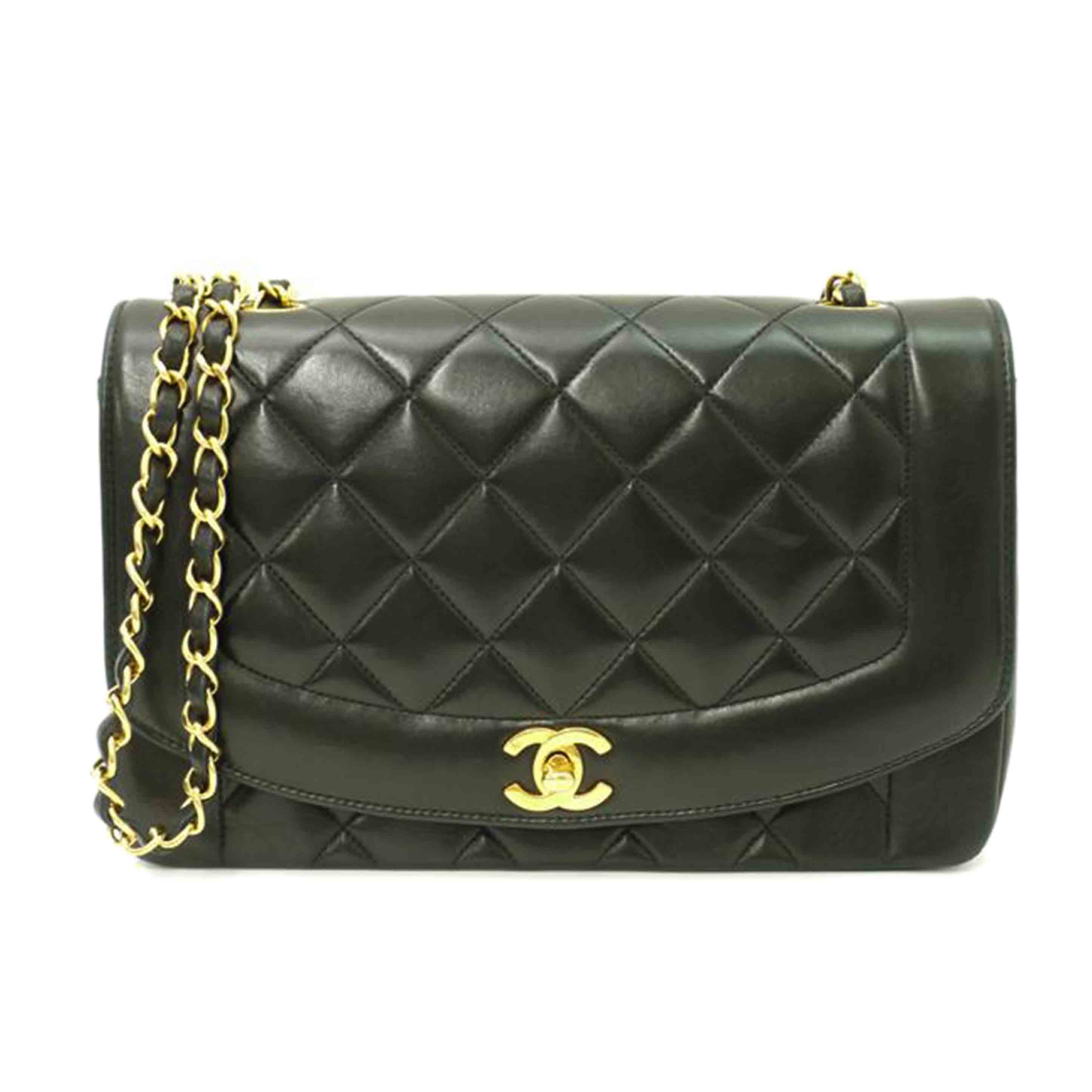 CHANEL/ダイアナフラップマトラッセチェーンショルダー/ブラック//242****/Aランク/69