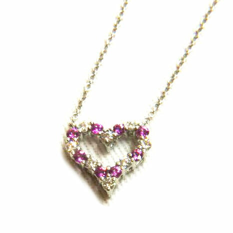 TIFFANY&Co. ティファニー/PT950センチメンタルハートピンクサファイアダイヤネックレス//Aランク/92