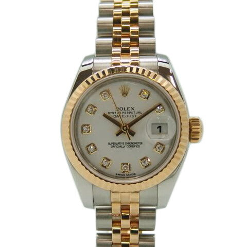 ROLEX ロレックス/デイトジャスト・レディース/白文字盤/新ダイヤ/179173G//316*****/Aランク/82