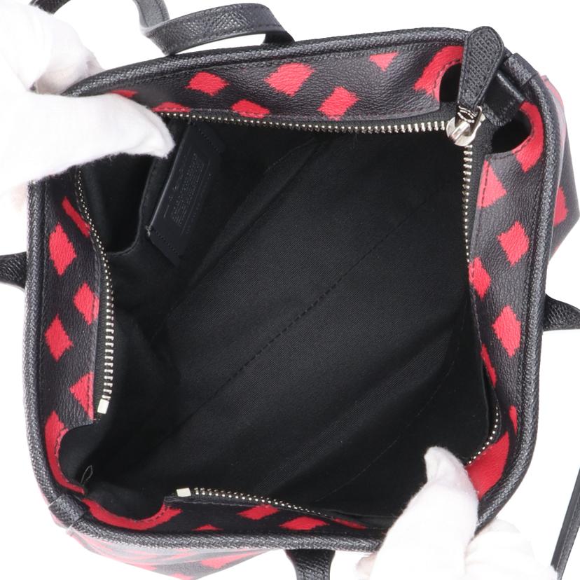 COACH コーチ/ワイルドプラッド/トートバッグ/ブラック×レッド/F22246//G17**/Aランク/18