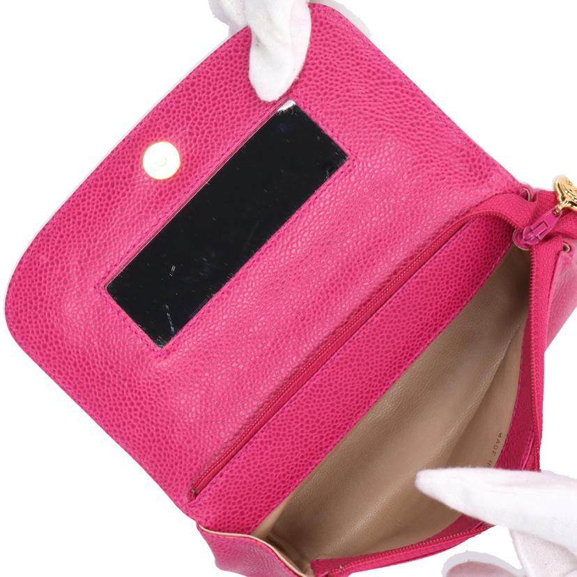 CHANEL シャネル/キャビアスキン/ココマークメイクポーチ/ミラー付//450****/ABランク/91