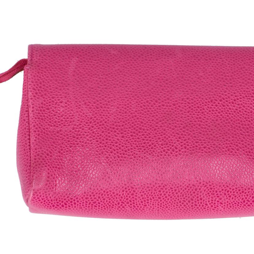 CHANEL シャネル/キャビアスキン/ココマークメイクポーチ/ミラー付//450****/ABランク/91