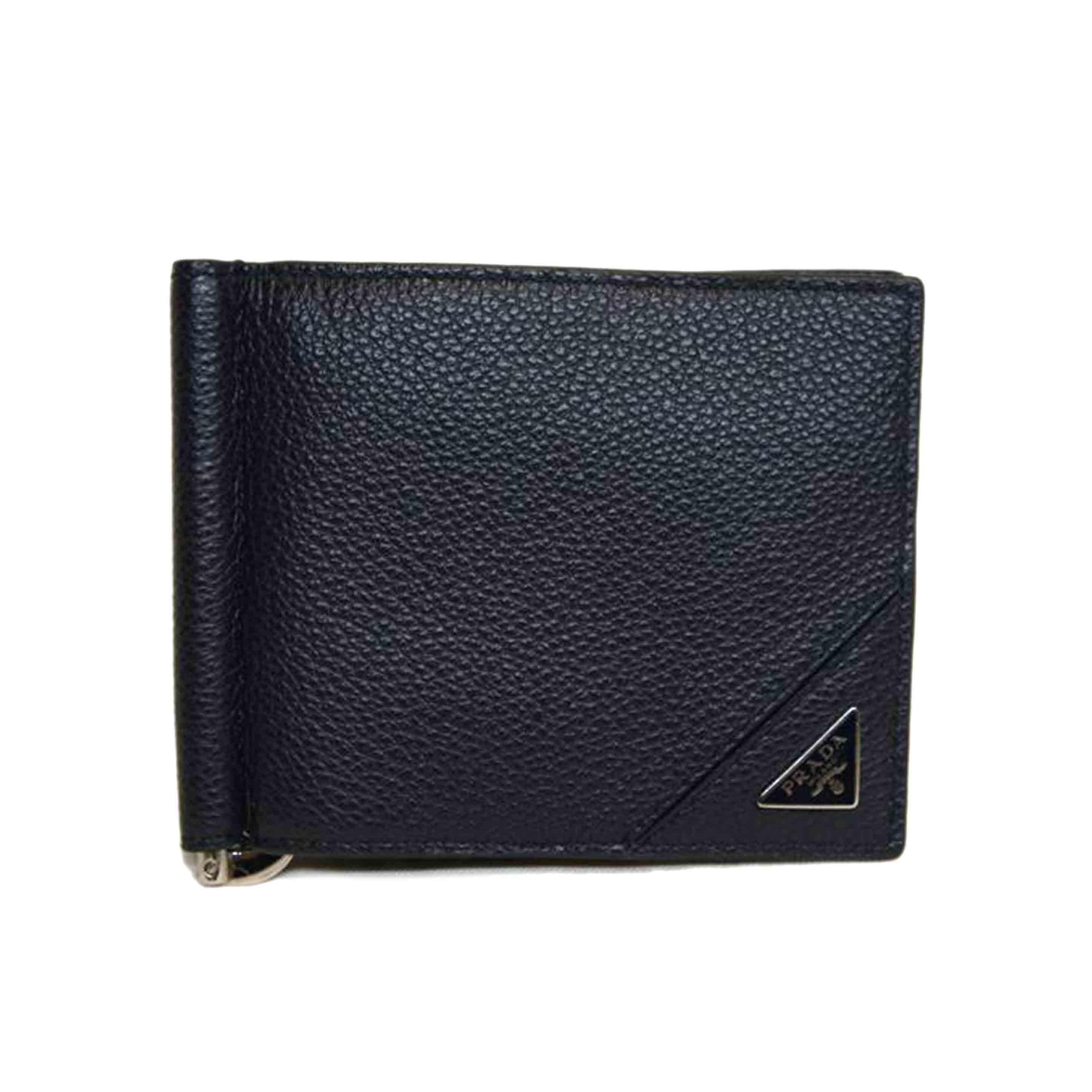 PRADA プラダ/レザーマネークリップブラック/2MN077//197*/SAランク/92