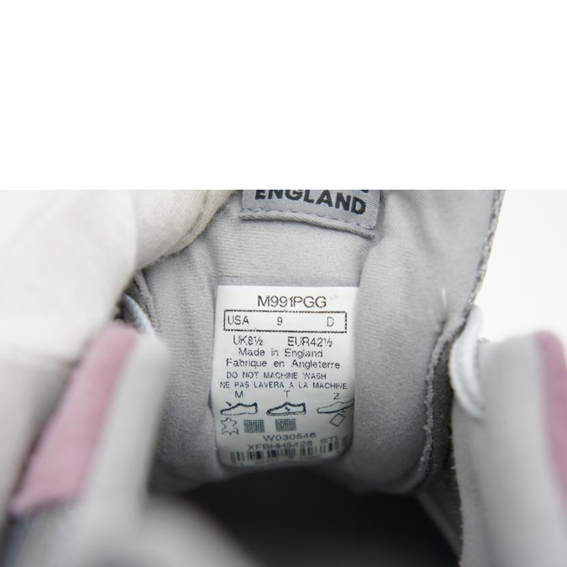 NB ニューバランス/991/ピンク/グレー/M991PGG//サイズ:UK表記8 1/2/Aランク/75