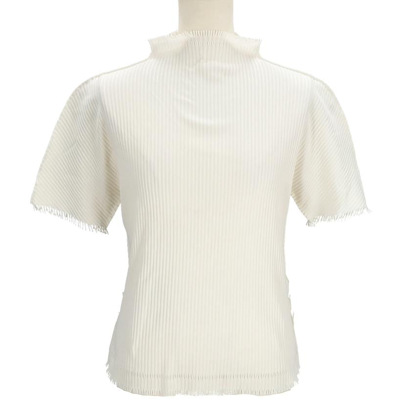 PLEATS PLEASE イッセイミヤケ イッセイミヤケ/プリーツプリーズイッセイミヤケフリンジ白半袖T//ABランク/78