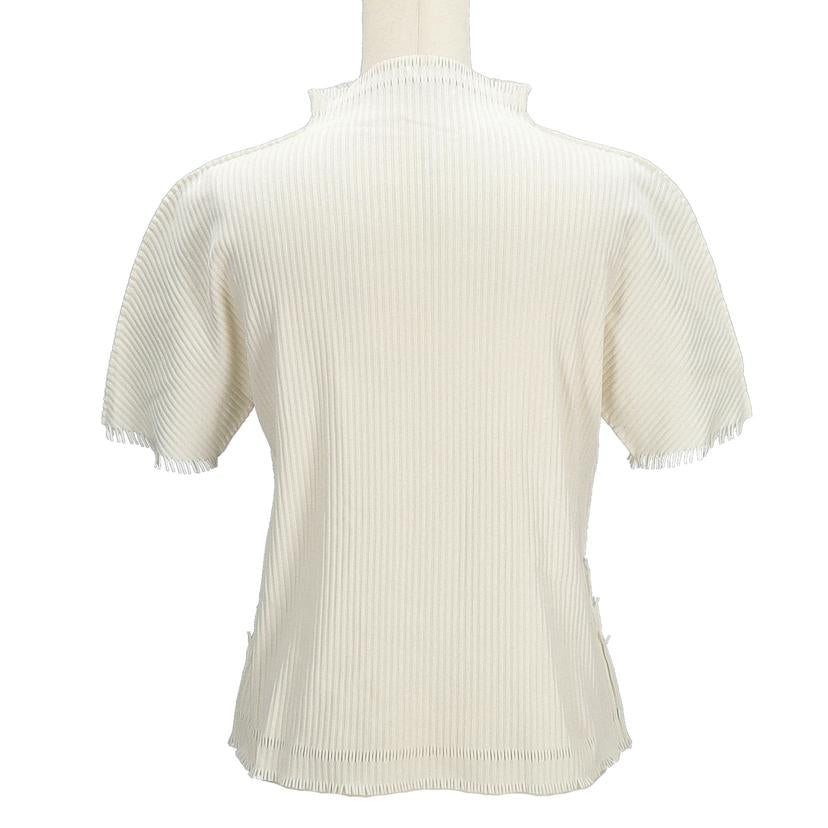 PLEATS PLEASE イッセイミヤケ イッセイミヤケ/プリーツプリーズイッセイミヤケフリンジ白半袖T//ABランク/78