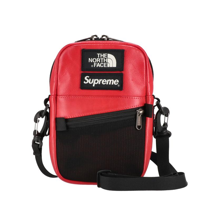 Supreme シュプリーム/THE NORTH FACEレザーショルダーバッグ/ブラック×レッド/NF0A3KYS//721204/ABランク/18