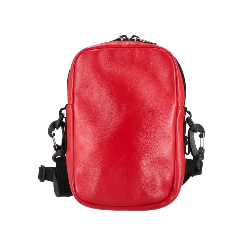 Supreme シュプリーム/THE NORTH FACEレザーショルダーバッグ/ブラック×レッド/NF0A3KYS//721204/ABランク/18