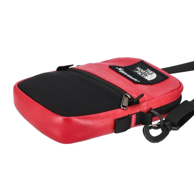 Supreme シュプリーム/THE NORTH FACEレザーショルダーバッグ/ブラック×レッド/NF0A3KYS//721204/ABランク/18