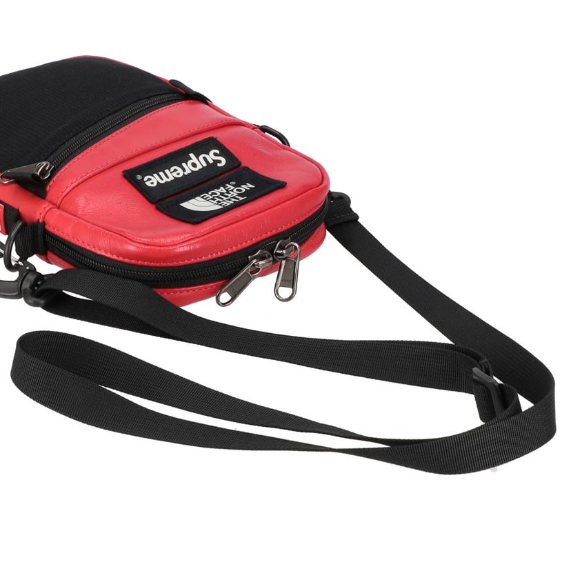 Supreme シュプリーム/THE NORTH FACEレザーショルダーバッグ/ブラック×レッド/NF0A3KYS//721204/ABランク/18