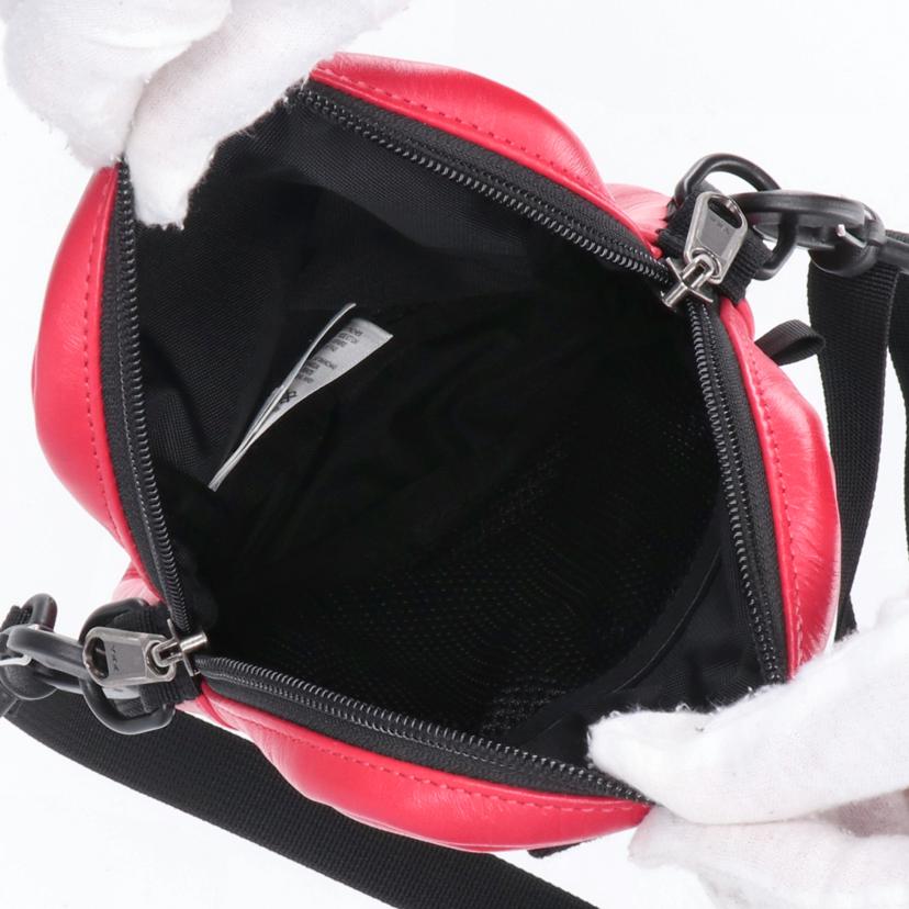 Supreme シュプリーム/THE NORTH FACEレザーショルダーバッグ/ブラック×レッド/NF0A3KYS//721204/ABランク/18