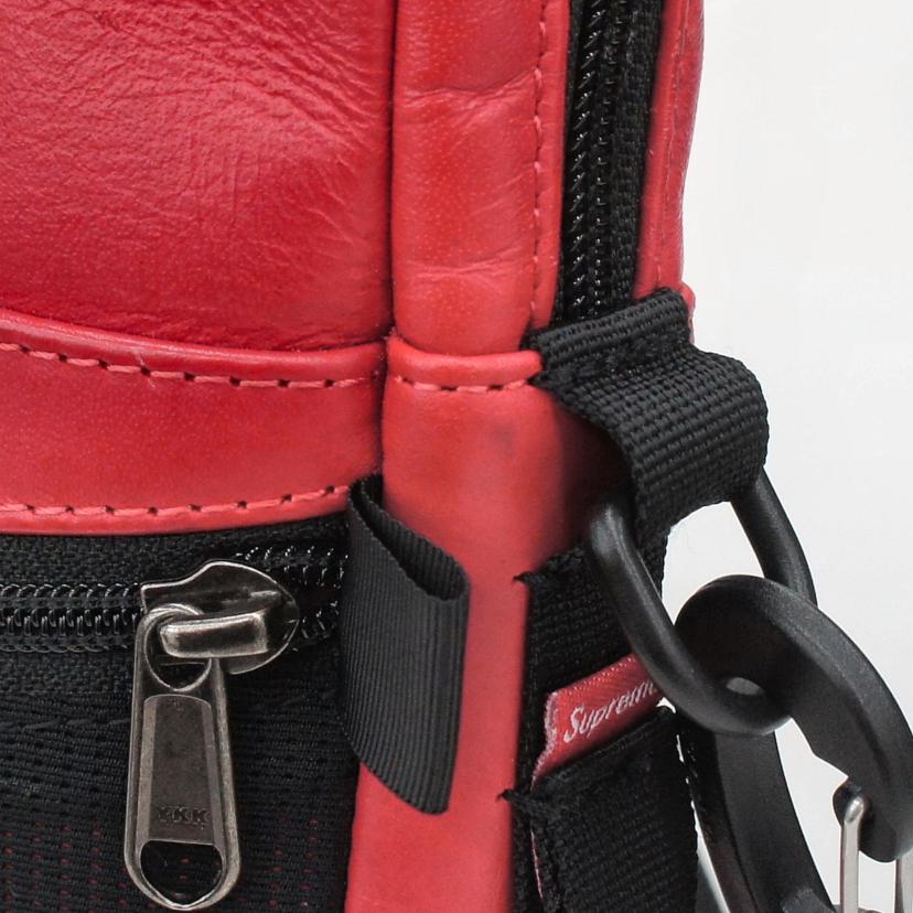 Supreme シュプリーム/THE NORTH FACEレザーショルダーバッグ/ブラック×レッド/NF0A3KYS//721204/ABランク/18