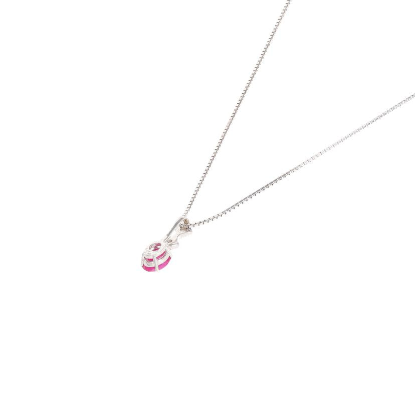 / K18WGルビーダイヤネックレス0.41/D0.02ct//Aランク/65
