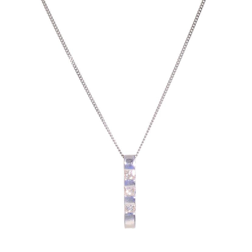 / K18WGダイヤネックレス0.32ct//Aランク/71