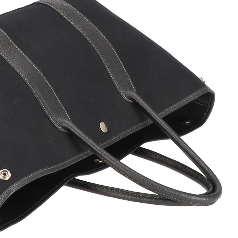 HERMES エルメス/ガーデンパーティPM/トワルオフィシエ×レザー/ブラック//Bランク/75