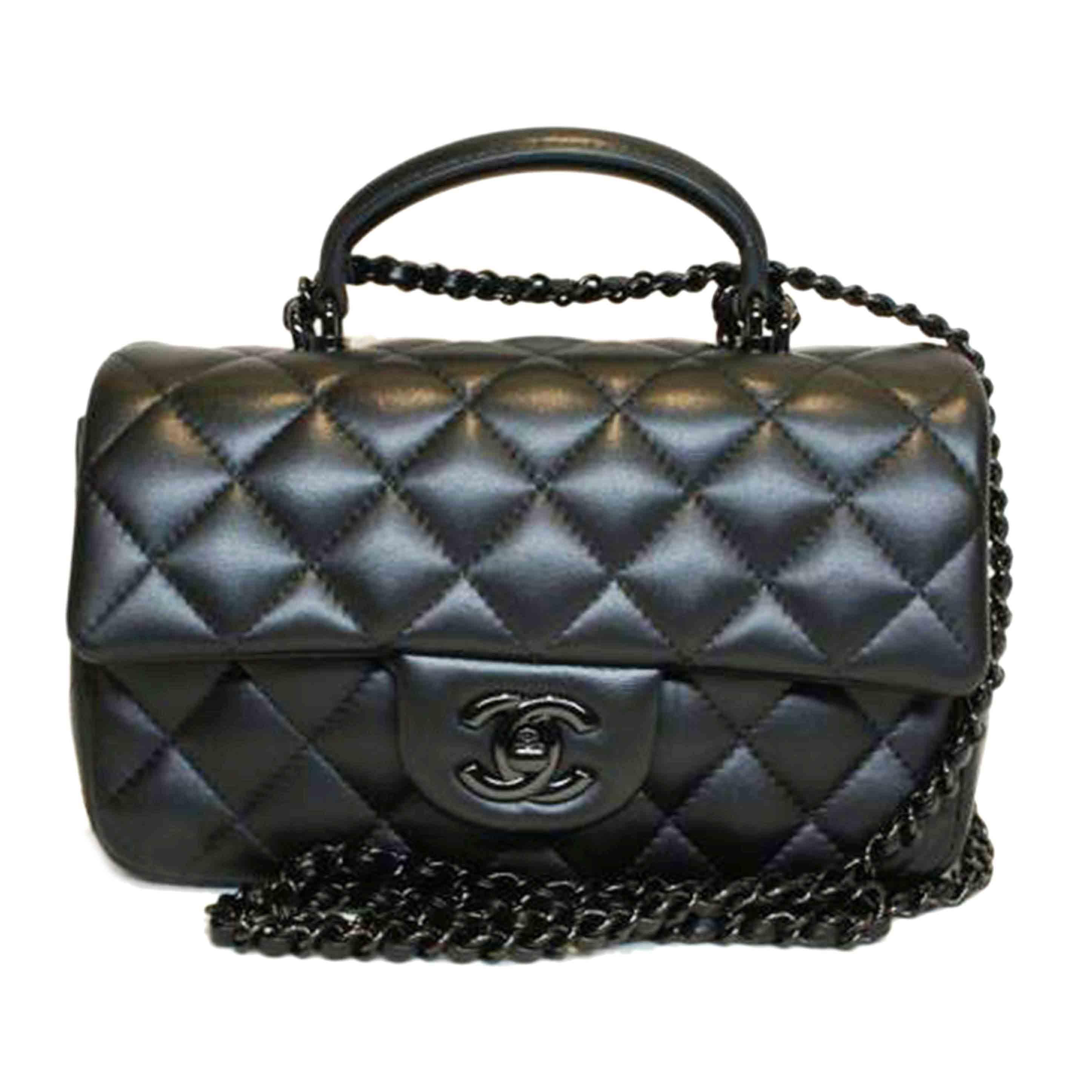 CHANEL シャネル/トップハンドルマトラッセ2WAYラムスキンブラックBKメタル金具/AS2431//NP9*****/SAランク/92
