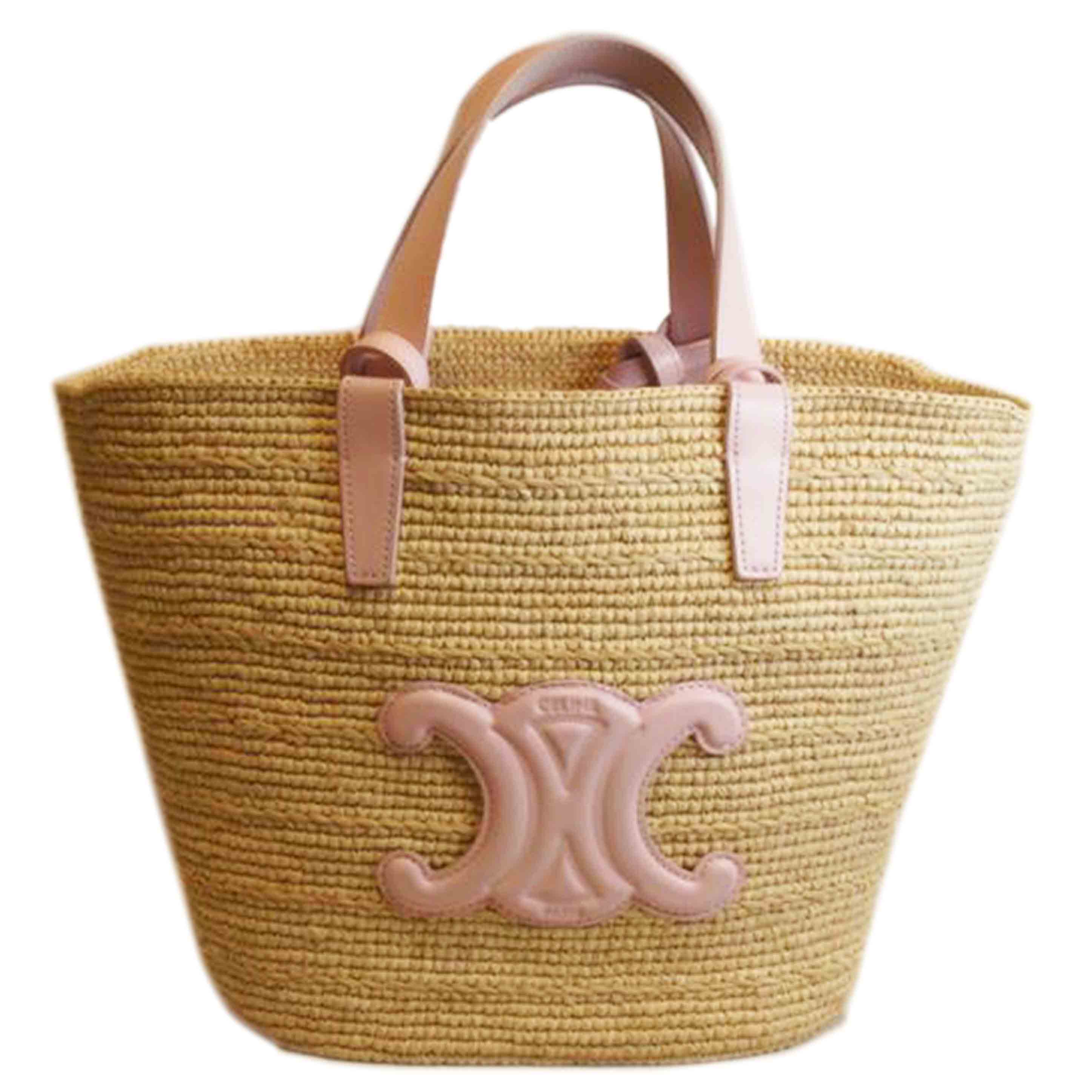 CELINE セリーヌ/トリオンフクラシックパニエラフィアカゴバッグ2WAYピンク//SAランク/92