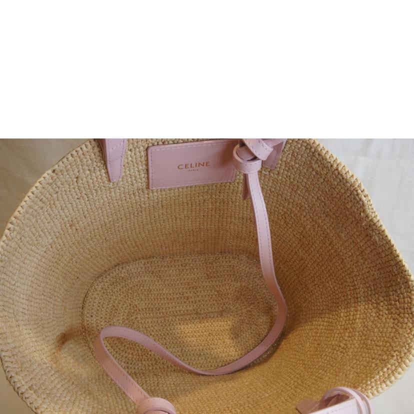 CELINE セリーヌ/トリオンフクラシックパニエラフィアカゴバッグ2WAYピンク//SAランク/92