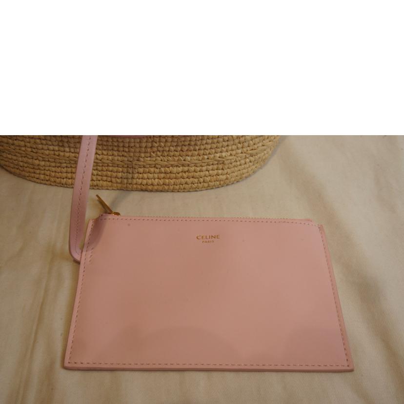 CELINE セリーヌ/トリオンフクラシックパニエラフィアカゴバッグ2WAYピンク//SAランク/92