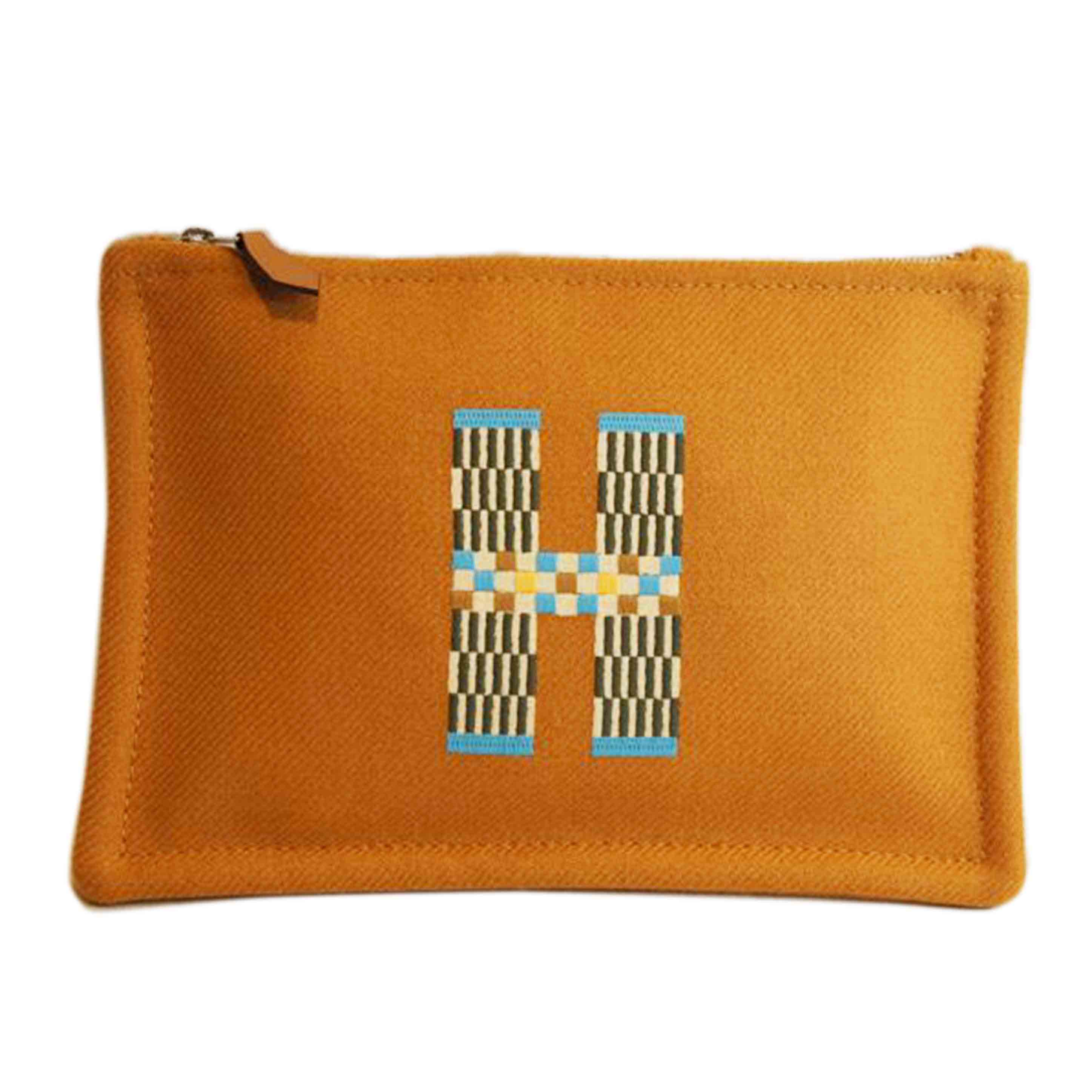 HERMES エルメス/フラットポーチPM/Hナッテ/ウール100%/内側コットン100%//SAランク/92