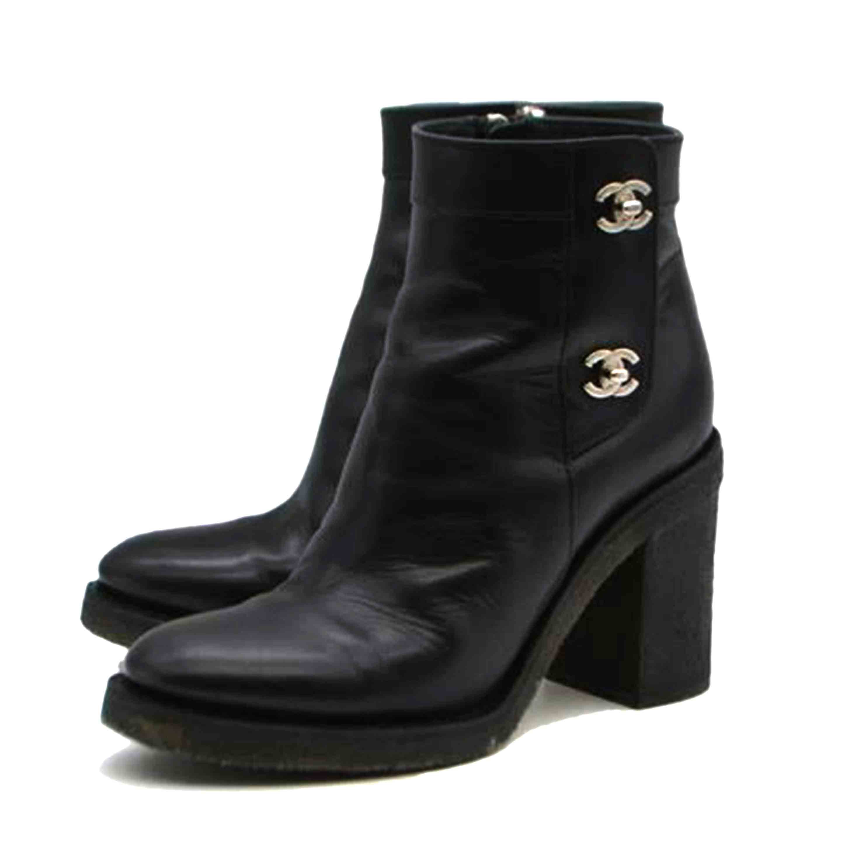 CHANEL シャネル/ココマークサイドターンロックショートブーツ/23.5cm//G31***/ABランク/89