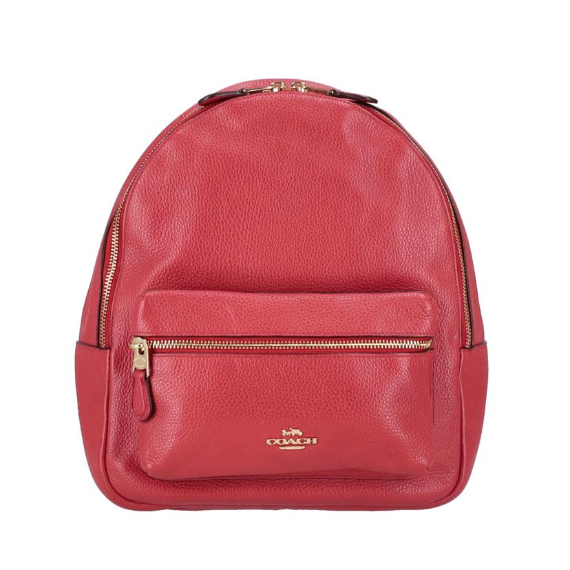 COACH コーチ/チャーリーペブルドレザーミディアムバックパック/レッド/F30550//K18**/Aランク/18