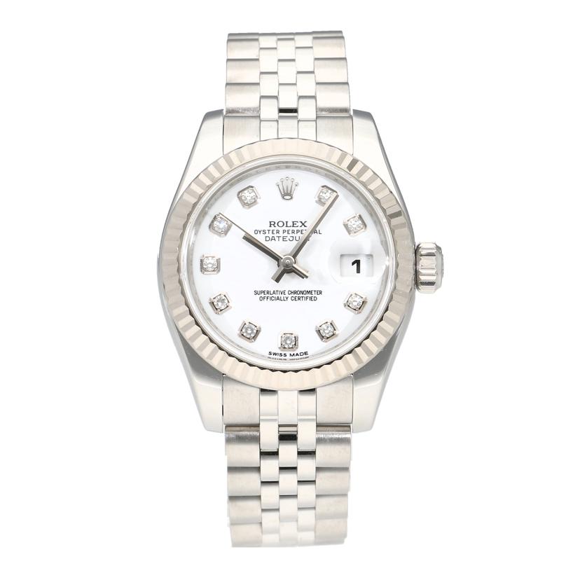 ROLEX ロレックス/レディデイトジャスト・ホワイト/10Pダイヤ/ランダム番/179174G//H15*****/Aランク/40