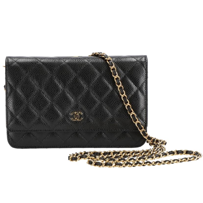 CHANEL シャネル/キャビアスキン/チェーンウォレット/ゴールド金具/ブラック/AP0250//EE7*****/SAランク/18