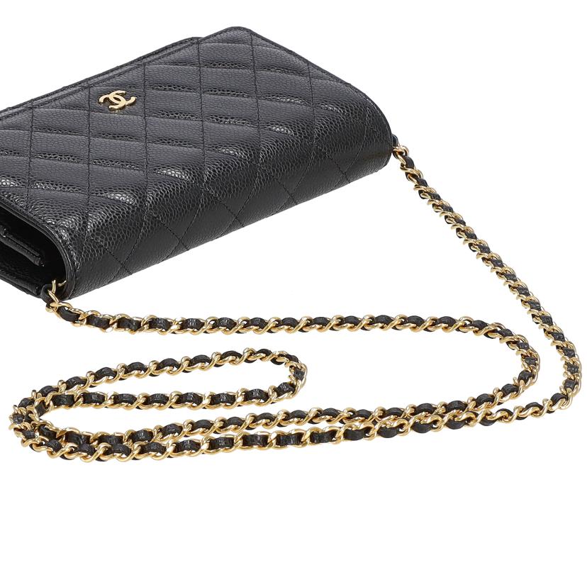 CHANEL シャネル/キャビアスキン/チェーンウォレット/ゴールド金具/ブラック/AP0250//EE7*****/SAランク/18