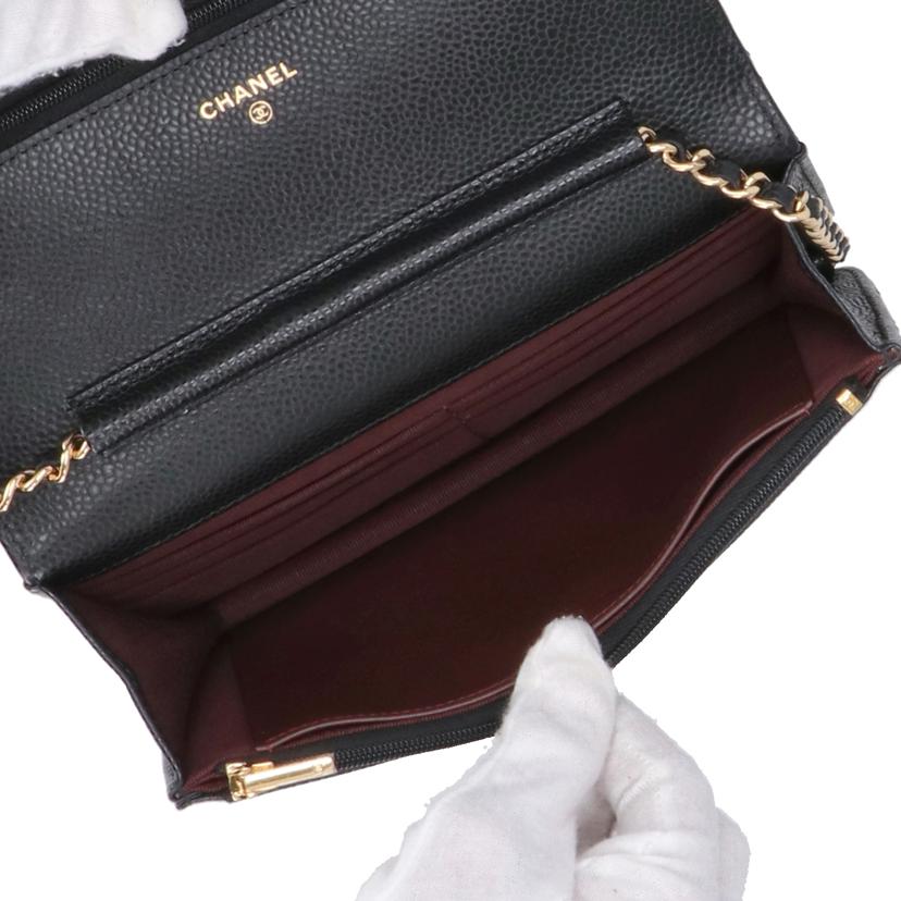 CHANEL シャネル/キャビアスキン/チェーンウォレット/ゴールド金具/ブラック/AP0250//EE7*****/SAランク/18