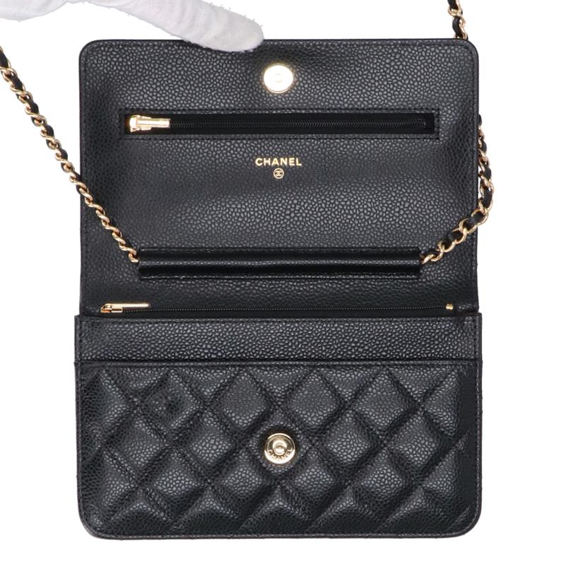 CHANEL シャネル/キャビアスキン/チェーンウォレット/ゴールド金具/ブラック/AP0250//EE7*****/SAランク/18