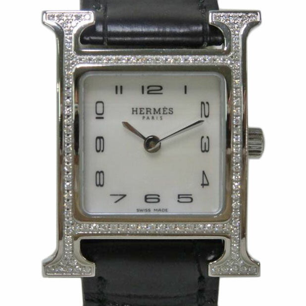 HERMES/Hウォッチ ダイヤベゼル/シェル文字盤/クォーツ/HH1.235//351****/Aランク/84