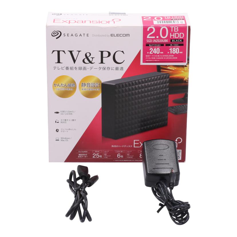 SEA GATE シーゲート /外付けHDD 2TB/SGD-NZ020UBK//2A19B513/Bランク/62