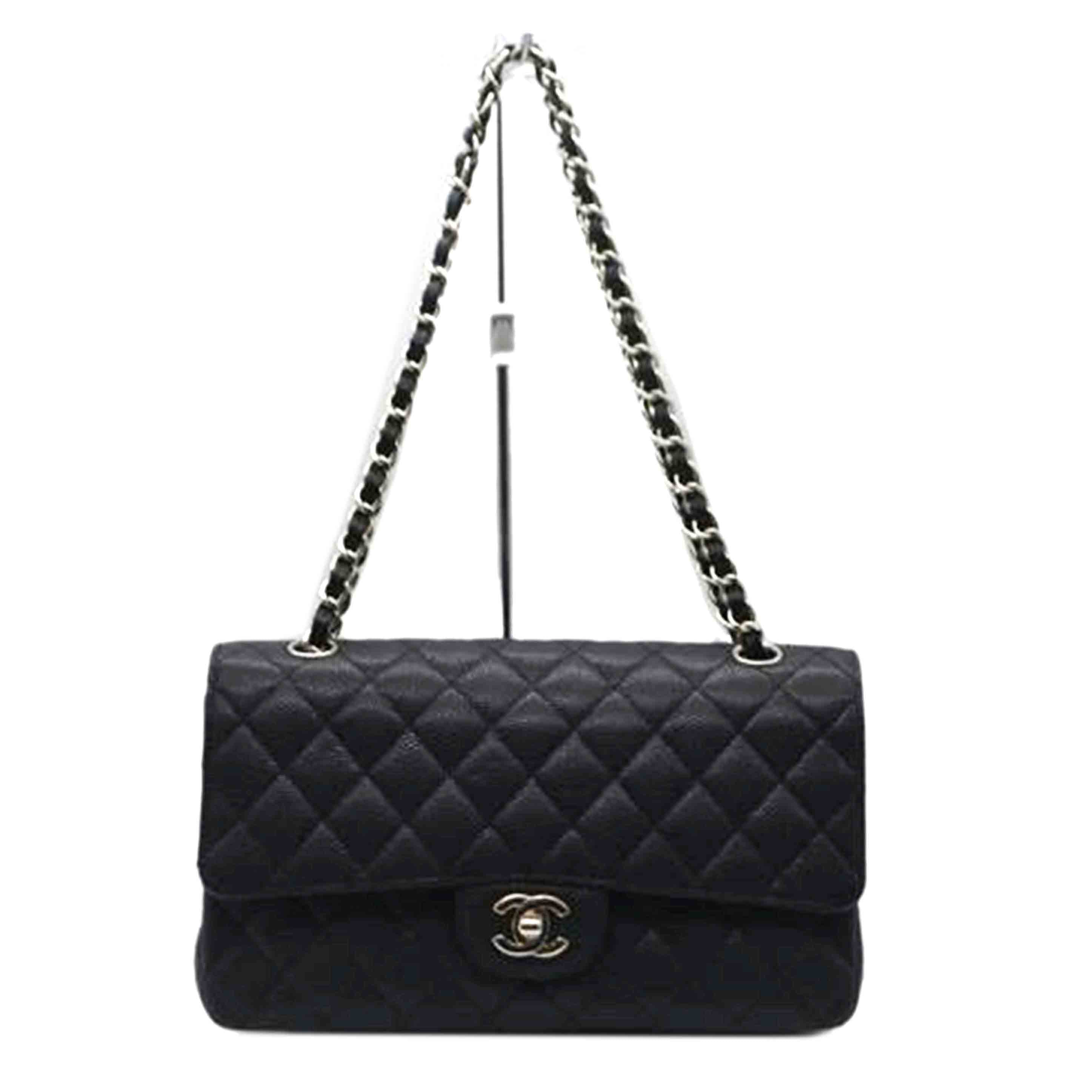 CHANEL シャネル/マトラッセキャビアスキンWフラップチェーンショルダー/A01112//144*****/Aランク/89