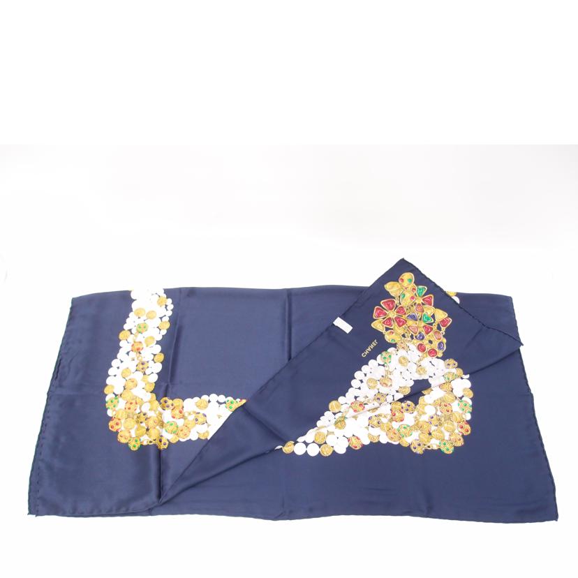 CHANEL シャネル/大判スカーフ/ジュエリー柄/ネイビー//Aランク/69