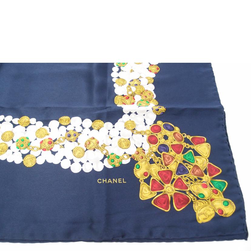 CHANEL シャネル/大判スカーフ/ジュエリー柄/ネイビー//Aランク/69