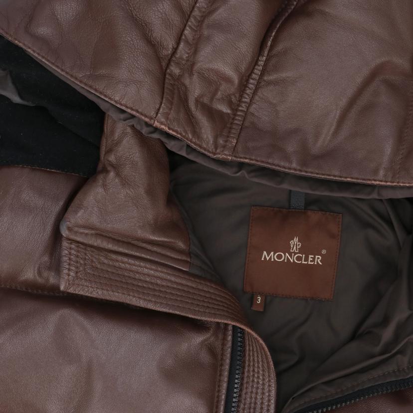 MONCLER モンクレール(MONCLER)/レザーダウンジャケット/フーディー/茶タグ/アーカイブ/G32//ABランク/76