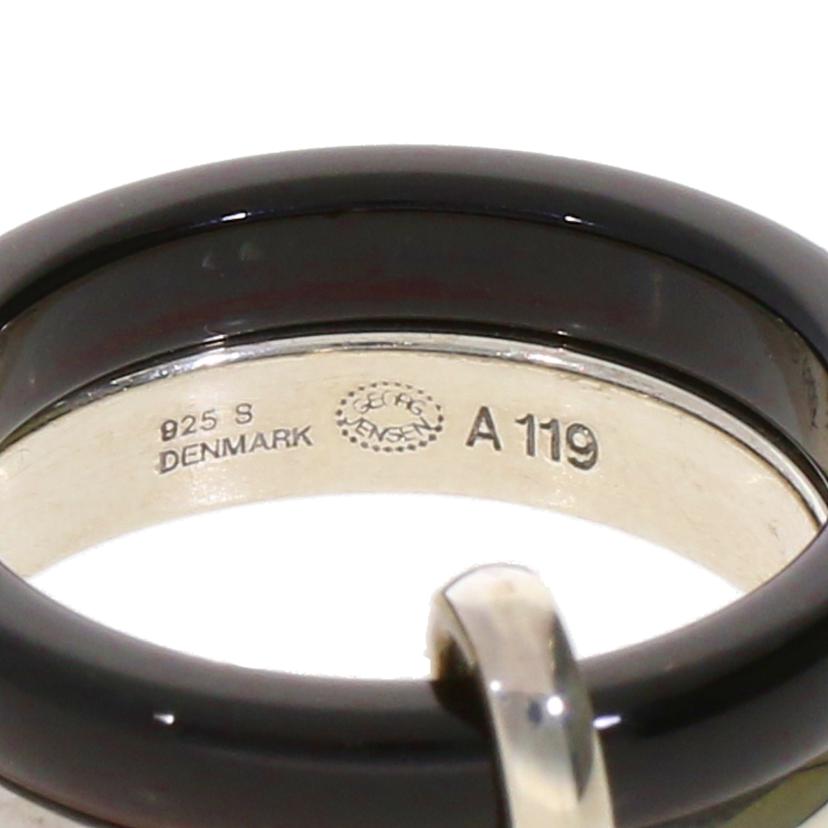 GEORG JENSEN ジョージ・ジェンセン/ダブルリング/シルバー×オニキス//ABランク/93