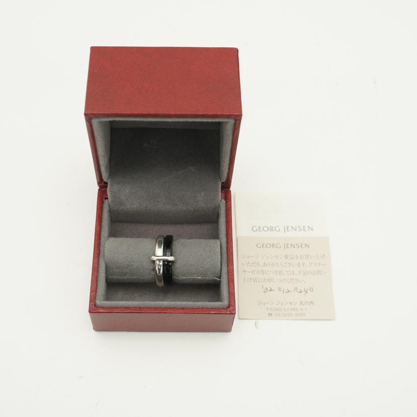 GEORG JENSEN ジョージ・ジェンセン/ダブルリング/シルバー×オニキス//ABランク/93