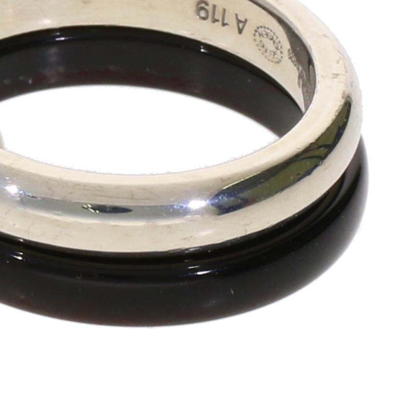 GEORG JENSEN ジョージ・ジェンセン/ダブルリング/シルバー×オニキス//ABランク/93