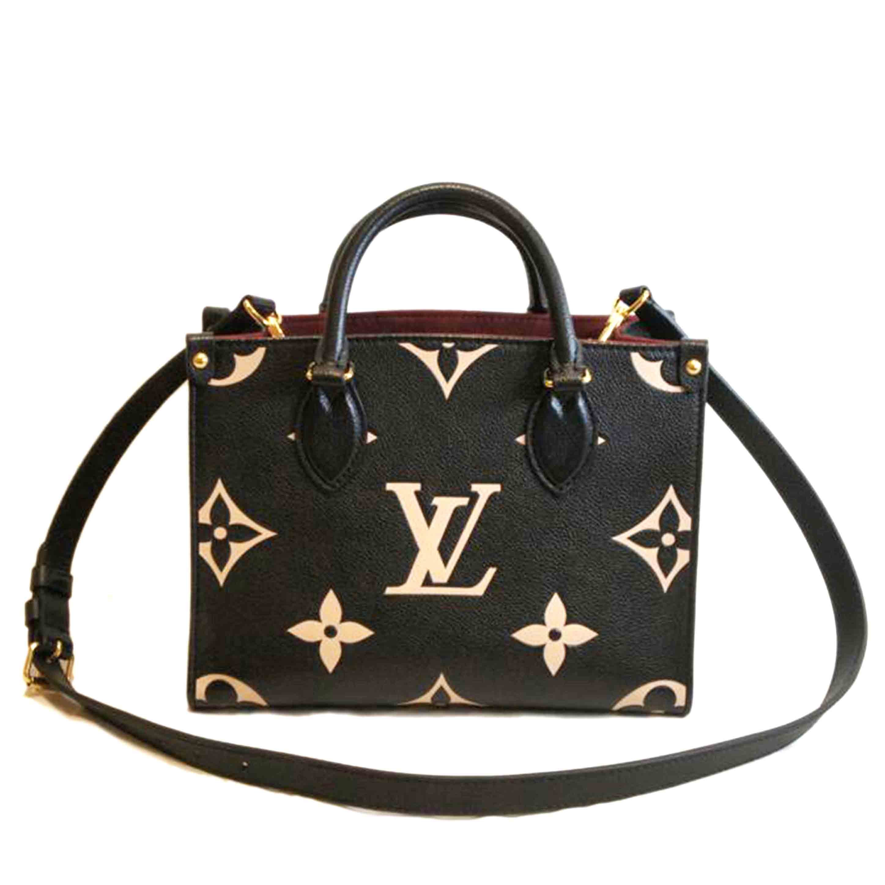 LOUIS VUITTON ルイヴィトン/オンザゴーPMブラック ベージュ/モノグラムアンプラントバイカラー/M45659//RFI*/Aランク/92