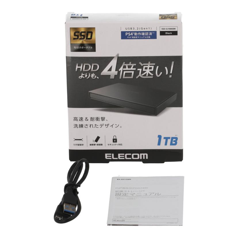 ELECOM エレコム /ポータブルSSD 1TB/ESD-EJ1000GBK//09BF00602456L/Aランク/85
